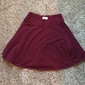 Burgundy Skater Skirt
